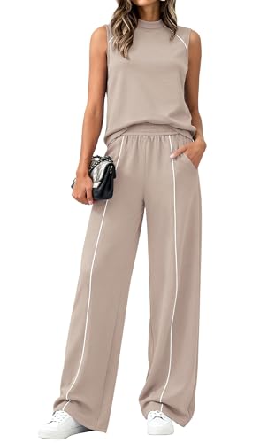 BTFBM Womens 2 Piece Lounge Set 2026 Striped Travel Outfits
