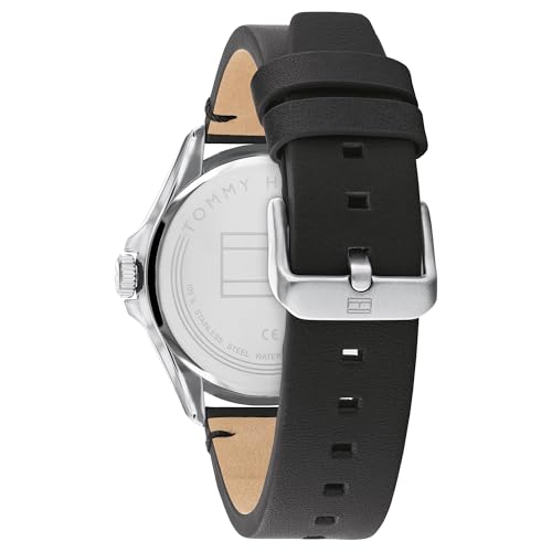 Image of Tommy Hilfiger Analog Black Dial Leather Strap Watch for Men