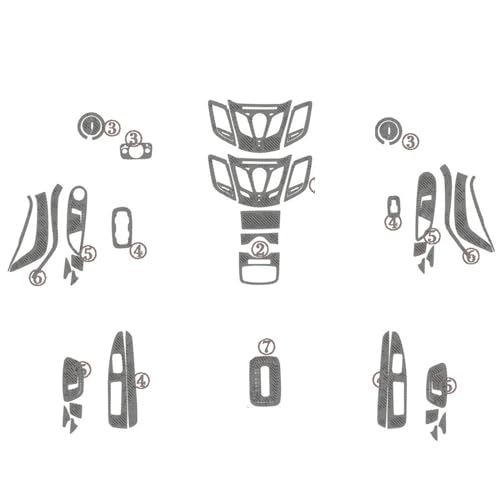 Accessoire style carbone argent 3D pour panneau de commande Ford Fiesta 2009-2015 haut de gamme