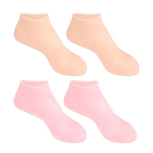 2 paia di calzini idratanti, calzini in silicone spa, calzini da donna, calzini in gel, adatti per idratare e curare i piedi, ecc. (2 colori)