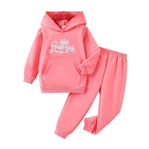 Image of Kid Toddler Girls Clothes Cartoon Pattern Print Sweatshirt Hoodie Sports Pants 2PC Girl Fall Winter Clothing Set