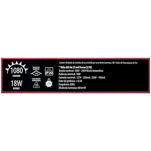 AVANT 490100871 Painel Led , Fit Slim , Embutir 100 X 600. Ne4000 K, 18 W, Biv1080, Luz Neutra