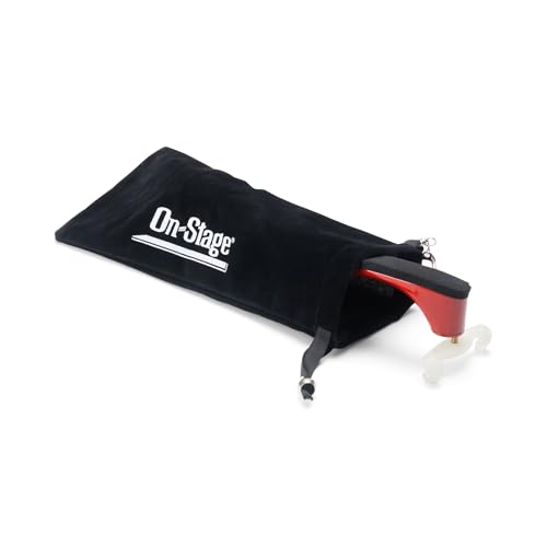 On-Stage Violin/Viola Shoulder Rest Pouch (Lightweight and Portable, All-Black Polyester, Smooth to the Touch, Convenient Drawstring Design, Clip for Hanging, Built-In Protection)