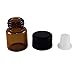 Super Z Outlet 1ml (1/4 dram) Mini Amber Glass Vial Bottles with Orifice Reducer and Cap for Essential Oils, Colognes & Perfumes (12 Pack)