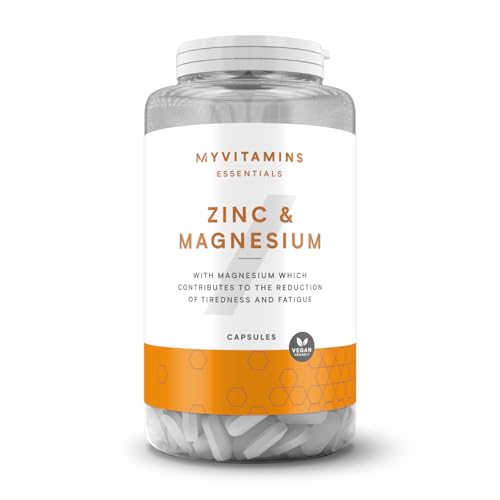 Myvitamins Zinc & Magnesium Capsules | High-Strength Blend with Vitamin B6 | Supports Immunity Energy Testosterone & Bone Health | 90 Vegan Friendly Capsules