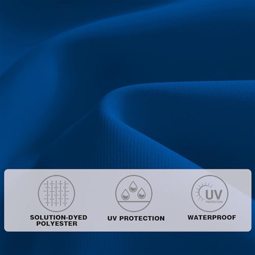 9FT Solar Umbrella 32 LED Lighted Patio Umbrella Table Market Umbrella w/Tilt and Crank Outdoor Umbrellas for Garden, Deck, Backyard, Pool and Beach, Deep Blue