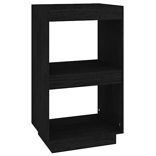 ULUYYUC Librería Estanteria Libros Librero Vitrina - Estantería de Madera Maciza de Pino Negro 40x35x71 cm Oficina Dormitorio Salon Cocina