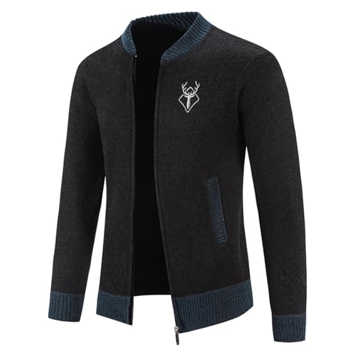 Laine tricotée homme hiver casual à zip pour un confort thermique total