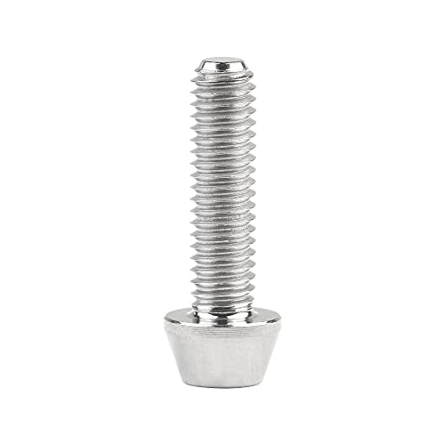 Image of Titanium Ti DIN912 M4 8 10 12 15 20mm Tapered Head Hex Bolts Bicycle Screws Pack of 6 (Silver, M4x15mm)