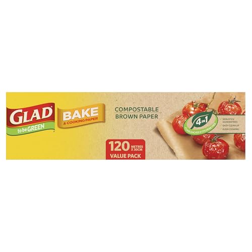 Glad To Be Green Compostable Bake and Cooking Paper, 120 Metre Non-Stick Baking Paper from Glad, 120m x 30cm, 1 Count