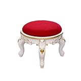 QAZXDRFG Taburete pequeño para Entrada, Estilo Europeo, con Exquisito Tallado artístico, Taburete bajo y Redondo para Piano, Ideal para jardín, Sala de Estar, Entrada, Dormitorio y Armario.