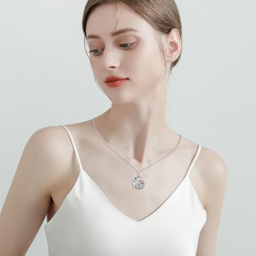 TRISHULA Moon Mushroom Necklace 925 Sterling Silver Mushroom Pendant Moon Phase Necklaces Mushroom Jewelry Gift for Women Mushroom Lover Anniversary Christmas Gift4