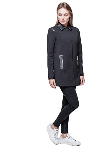 Veste de tailleur col en V noire pour femme en taille M