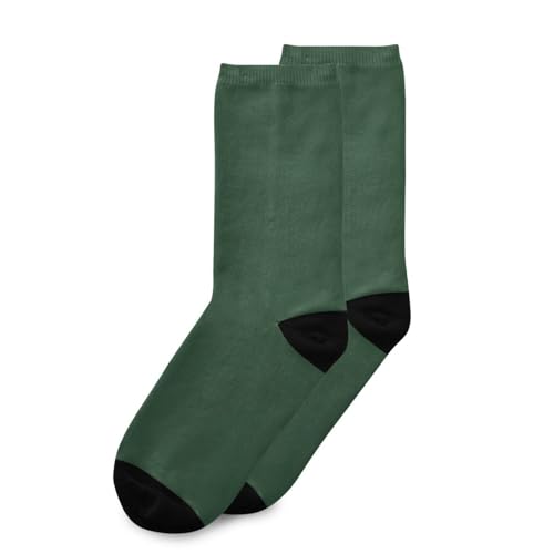 Green Solid Color Women's Men's Crew Socks, Soft Breathable Athletic Socks for Running Cycling Sports, 1 Pairs3