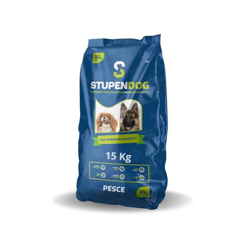 STUPENDOG Crocchette Cani Pesce 15 Kg - Cibo per Cani Adulti di tutte le Taglie in Mantenimento - Croccantini cane - Cibo per cani - 1 Confezione da 15 Kg