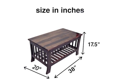 Image of WELLBORN Wooden Center Table /CoffeeTable /Sheesham Wood Tea Table for Living Room, Bed Room, Waiting Room, Hotels, Office, Restaurant, CAF (38xW20xH17.5 Inch)