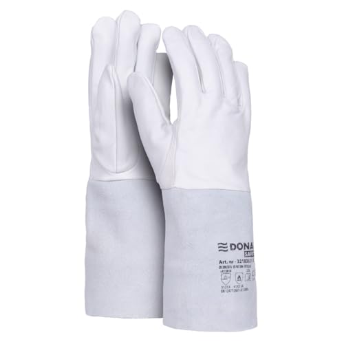 DONAU SAFETY Schweißerhandschuh aus Ziegennarbenleder für TIG-Schweißen/Größe 8 1 Paar/Softouch Sehr Weiche und Angenehme/Arbeitshandschuhe Leder/Lederhandschuhe Schutzhandschuhe