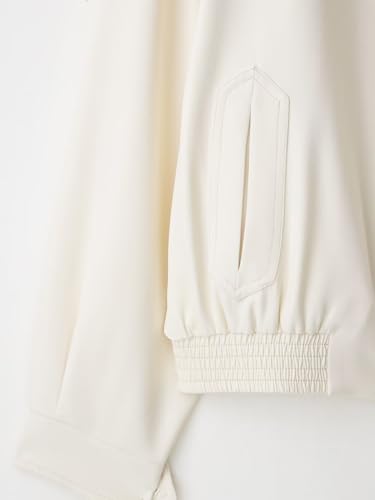 Women's Elegant High Neck Jacket with Buttoned Detail, Front Pockets, Elasticated Hem & Hidden Zip Closure4