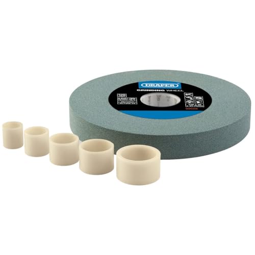 Draper Schleifscheibe, 150 mm x 20 mm, Körnung 120, TCT-Werkzeugschärfer, 5 Reduzierringe, Trockenschnitt, 31,75 mm Bohrung, 99568