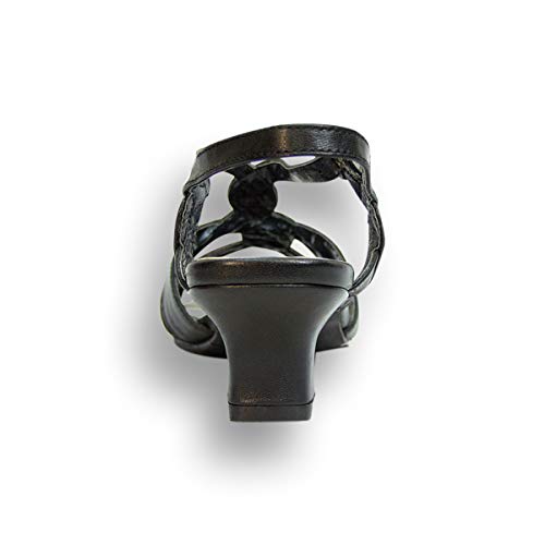 Peerage Monica Women's Wide Width Leather Intertwined Strap Slingback Sandals4