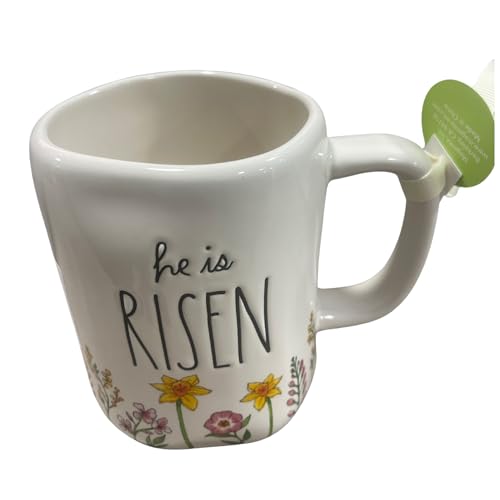 Taza de cerámica Rae Dunn 16 oz con diseño He is Risen miniatura 1