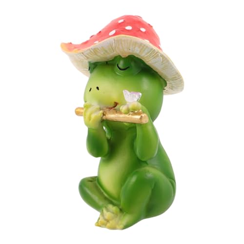 Cabilock Estatua de Rana para Jardín de Resina con Sombrero de Decoración Realista para Patio Césped y Terraza Adorno para Interior y Exterior Figura Miniatura para Hogar y Jardín