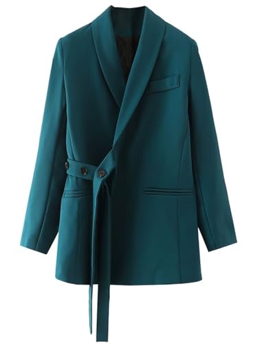 Veste de costume ouverte pour femme avec revers châle fluide