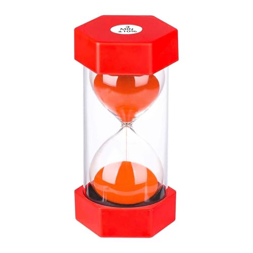 3 Minute Sand Hourglass Timer: Plastic Sand Clock 3 Minutes, Large Red Sand Watch 3 Min, Colorful Hour Glass Sandglass Timer for Kids, Games, Classroom, Kitchen, Decorative
