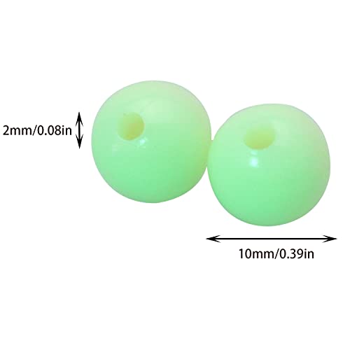 Mtqy 200Pcs Fishing Beads Glow In The Dark 10Mm Catfish Rig Brads Super Bait Cut Plug Fishing Accessories Saltwater #TOP4