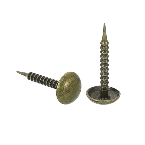 sourcing map 100Pcs Upholstery Nails, 8x20mm Upholstery Tacks Furniture Tacks Round Head Decorative Tacks for Sofas Beds DIY Project, Bronze