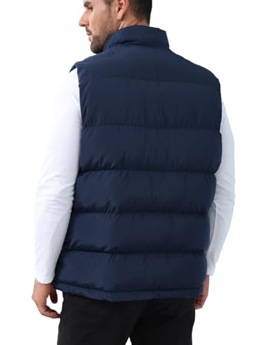 Image of TUVEKE Men's Puffer Vest Sherpa Lined Outdoor Zipper Fleece Vest Warm Sleeveless Men Winter Jackets Water-Resistant M-3XL