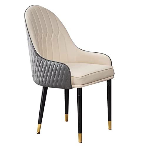 Chaise de salle à manger noire anti-tache en cuir super fibre et dossier enveloppant