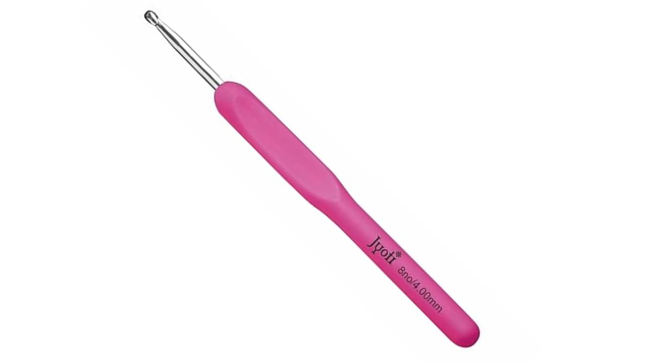 Aarnav Girls 4Mm Ergonomic Crochet Hook Easy Soft Grip Handle Crochet Hook For Arthritic Hands Comfortable Grip Crochet Needles 2Mm To 6Mm Sizes (1 X )