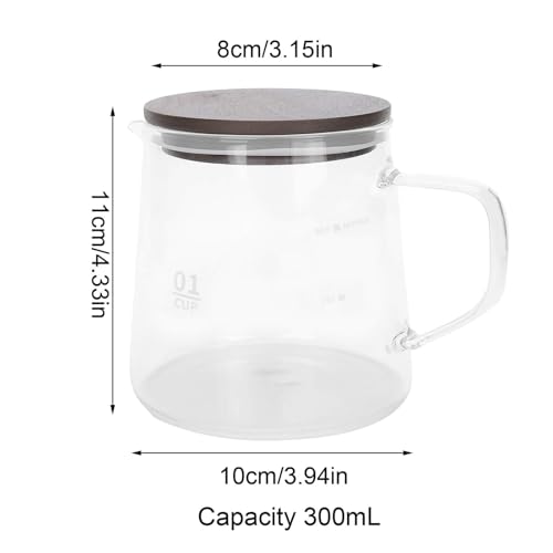 Jarra de vidrio para café y té con tapa cafetera de borosilicato 300ml 3