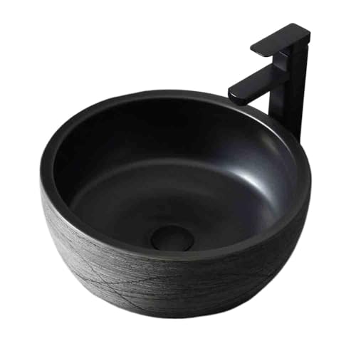 Lavabo à poser rond en céramique blanche avec accessoires inclus - 2