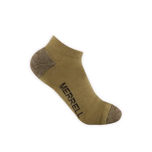 Image of Merrell Unisex 3-pack Trekker Outdoor Low Cut Socks, Wool Blend Moisture Wicking Hiking Socks