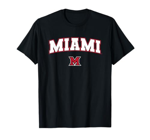 Miami University Ohio Redhawks Arch Logo T Shirts for Men and Women Graphic Tees