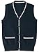 Linjinx Kids Girls Boys Sweater Vest V Neck Sleeveless Knitted Cardigan School Uniform Tops Waistcoat with Fake Pockets Navy Blue 7-8 Years