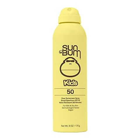 Sun Bum Kids SPF 50 Sunscreen Clear Body Spray | Broad Spectrum Water-Resistant Sunblock with Vitamin E | Wet or Dry Skin Application | Hawaii 104 Act Compliant (Octinoxate & Oxybenzone Free) | 6 oz Cover