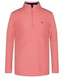 Izod Boys' Long Sleeve Polar Fleece Quarter-Zip Pullover Jacket, Pink Lemonade, 14-16
