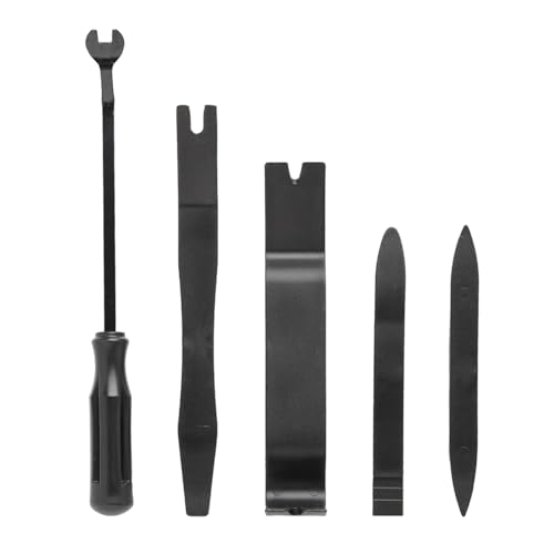 Kaoruo 5 Pack Car Trim Removal Tool Kit Tools,Car Panel Door Window Tools Kit,Fastener Removal Interior Trim Tools, Push Pin Puller Body Repair Tools, Black