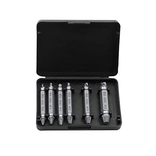 HELYZQ 6 peças/conjunto de brocas de extrator de parafusos HSS quebrados danificados, remoção fácil