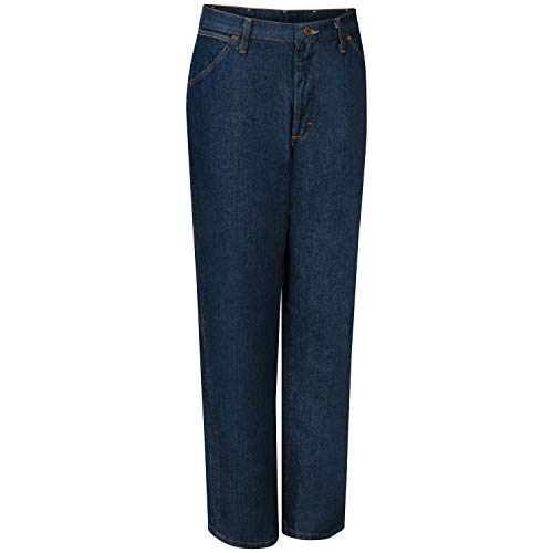 Red Kap Men's Classic Work Jean, Prewashed Indigo, 52X34 #TOP2