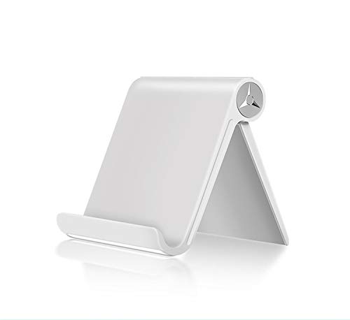 Soporte para Tablet, Soporte para mvil, Soporte para Todo tpos de Dispositivos, Soporte Ajustable, Ideal para reglar (Blanco)