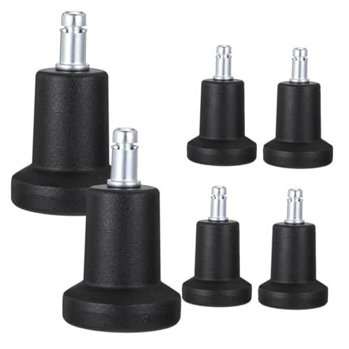 BESTonZON Juego de 6 Ruedas Giratorias Multifuncionales para Sillas de Oficina Patas Fijas Enchufables Antideslizantes Niveladores Ajustables para Sillas de Escritorio y Muebles
