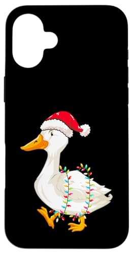 Christmas Lights Duck Wearing Xmas Hat - Duck Swan Lover �X�}�z�P�[�X iPhone 16 Plus �p