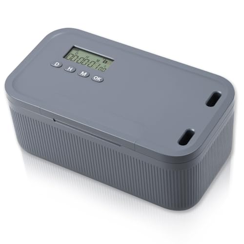 Harupink Safe Timed Lock Box,Handy Gefängnis mit zeitschloss,Zeitverriegelungsbehälter mit 2 Arbeitsmodus,23.9x13.1x 9.6 cm Handy Safe Robust Tragbar Timer für Sichert Wertsache (Graublau) Harupink Safe Timed Lock Box,Handy Gefängnis mit zeitschloss,Zeitverriegelungsbehälter mit 2 Arbeitsmodus,23.9x13.1x 9.6 cm Handy Safe Robust Tragbar Timer für Sichert Wertsache (Graublau)