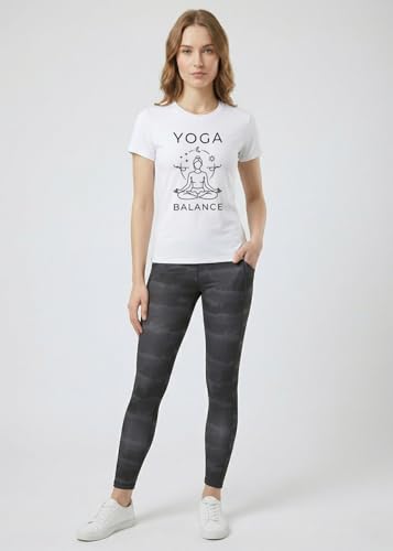 Image of INDISSH Yoga Tshirt for Women Cotton | Graphic Printed Yoga Round Neck Short Sleeves T-Shirt for Woman - WRN-YOGAB-PAR