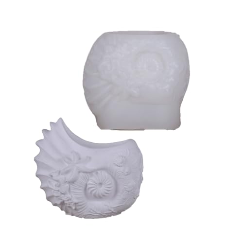 Unique Silicone Mold For Resin Concrete Casting Conch Flower Pots Craft Gift