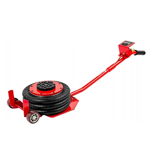 WIDMANN Bag Air Jack 6600 lbs Capacity Pneumatic Jack Quick Lift 3T, Heavy Duty, Car Repair Jacks and Floor Jacks, Folding Rod Fast Lifting, Triple Bag, with Two Wheels, Quick Car Lifting Jack, RED